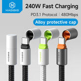 Hagibis USB C to USB C Cable With Protective Cap 240W Type C Cable PD 3.1 Fast Charging Cord for iPhone 16 17 Macbook Pro iPad